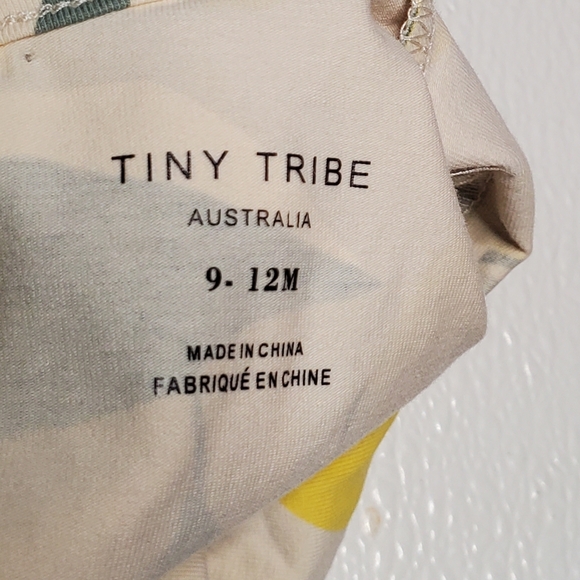 Tiny Tribe One-piece Skirted Bodysuit Tan Lemon Baby Girls 9-12 Months - Picture 3 of 4